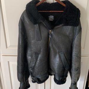 Avirex leather sheepskin jacket